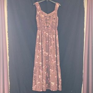 Lauren Conrad maxi floral with front ruffles